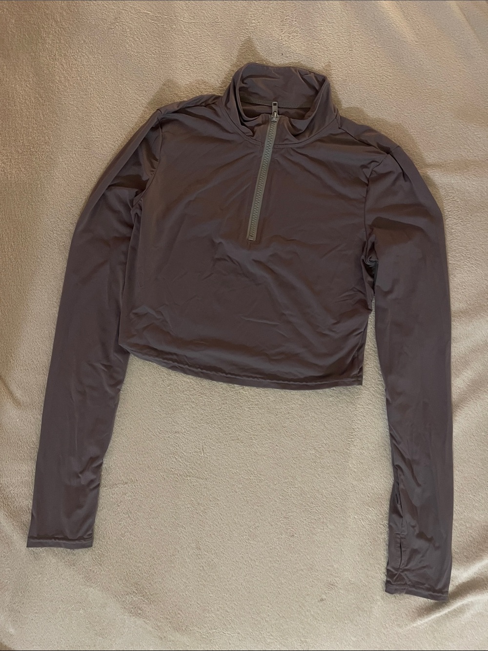 Cropped Long-Sleeve Half-Zip Top